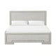 3pc King Bedroom Set, Rustic White, White, Nickel Wood, 2 Nightstands