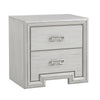 3pc King Bedroom Set, Rustic White, White, Nickel Wood, 2 Nightstands