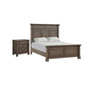 2pc King Bedroom Set, Walnut Brown, Black Wood, Nightstand