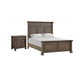 2pc King Bedroom Set, Walnut Brown, Black Wood, Nightstand