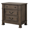 2pc King Bedroom Set, Walnut Brown, Black Wood, Nightstand