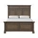 2pc King Bedroom Set, Walnut Brown, Black Wood, Nightstand