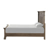 2pc King Bedroom Set, Walnut Brown, Black Wood, Nightstand