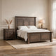 2pc King Bedroom Set, Walnut Brown, Black Wood, Nightstand