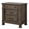 3pc King Bedroom Set, Walnut Brown, Black Wood, 2 Nightstands