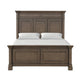 3pc King Bedroom Set, Walnut Brown, Black Wood, 2 Nightstands
