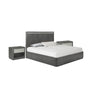 3pc King Bedroom Set | Ash Gray | Chrome Wood | 2 Nightst&s