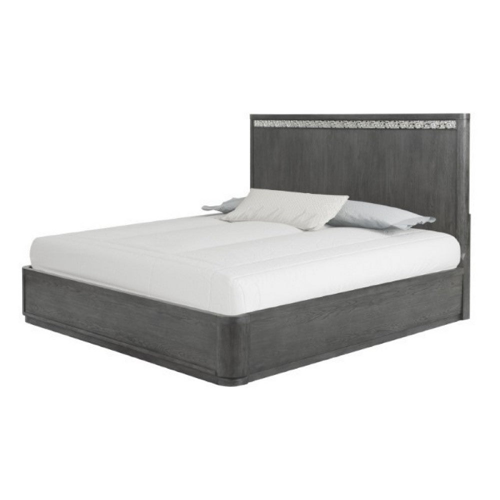 3pc King Bedroom Set | Ash Gray | Chrome Wood | 2 Nightst&s