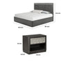 3pc King Bedroom Set | Ash Gray | Chrome Wood | 2 Nightst&s