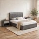 3pc King Bedroom Set | Ash Gray | Chrome Wood | 2 Nightst&s