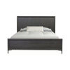 2pc King Bedroom Set, Espresso Brown, Silver, Black Wood, Nightstand