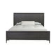 2pc King Bedroom Set, Espresso Brown, Silver, Black Wood, Nightstand