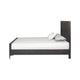 2pc King Bedroom Set, Espresso Brown, Silver, Black Wood, Nightstand