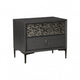 3pc King Bedroom Set, Espresso Brown, Silver, Black Wood, 2 Nightstands