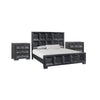 3pc King Bedroom Set | Weathered Black Wood | 2 Nightst&s