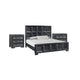 3pc King Bedroom Set | Weathered Black Wood | 2 Nightst&s