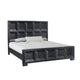 3pc King Bedroom Set | Weathered Black Wood | 2 Nightst&s