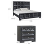 3pc King Bedroom Set | Weathered Black Wood | 2 Nightst&s