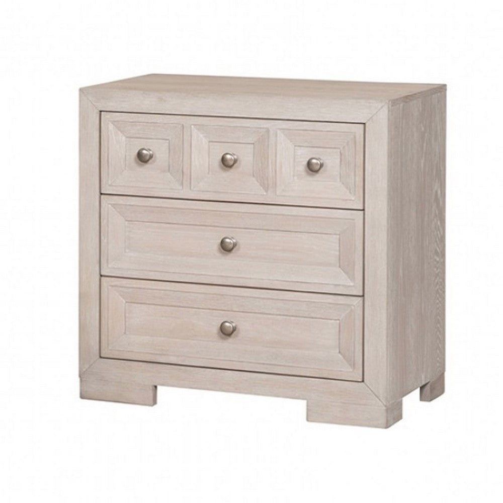 3pc King Bedroom Set | Beige | Bronze Wood | 2 Nightst&s