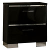 3pc King Bedroom Set, Black, Chrome Wood, 2 Nightstands