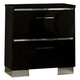 3pc King Bedroom Set, Black, Chrome Wood, 2 Nightstands