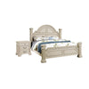 2pc King Bedroom Set, Antique White Wood, Nightstand