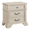 2pc King Bedroom Set, Antique White Wood, Nightstand