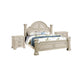 3pc King Bedroom Set, Antique White Wood, 2 Nightstands