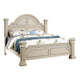 3pc King Bedroom Set, Antique White Wood, 2 Nightstands