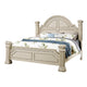 3pc King Bedroom Set, Antique White Wood, 2 Nightstands