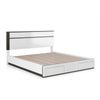 2pc King Bedroom Set, White, Metallic Gray Wood, Nightstand