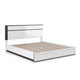 2pc King Bedroom Set, White, Metallic Gray Wood, Nightstand