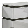 2pc King Bedroom Set, White, Metallic Gray Wood, Nightstand