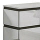 2pc King Bedroom Set, White, Metallic Gray Wood, Nightstand