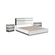3pc King Bedroom Set, White, Metallic Gray Wood, 2 Nightstands