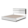 3pc King Bedroom Set, White, Metallic Gray Wood, 2 Nightstands
