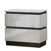 3pc King Bedroom Set, White, Metallic Gray Wood, 2 Nightstands