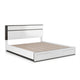 3pc King Bedroom Set, White, Metallic Gray Wood, 2 Nightstands
