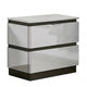 3pc King Bedroom Set, White, Metallic Gray Wood, 2 Nightstands