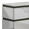 3pc King Bedroom Set, White, Metallic Gray Wood, 2 Nightstands