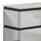 3pc King Bedroom Set, White, Metallic Gray Wood, 2 Nightstands