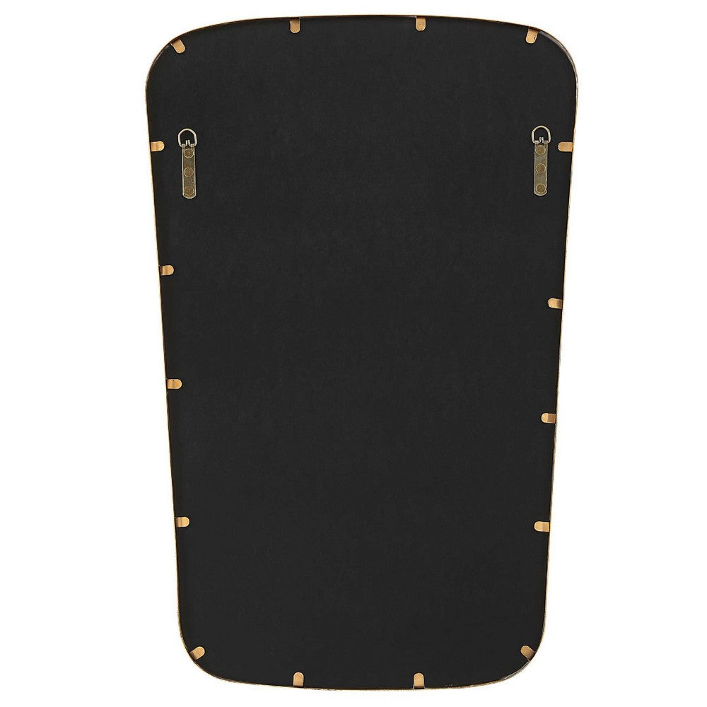 Decorative Wall Mirror | Gold Leaf Trapezoidal Iron Frame | 22x34
