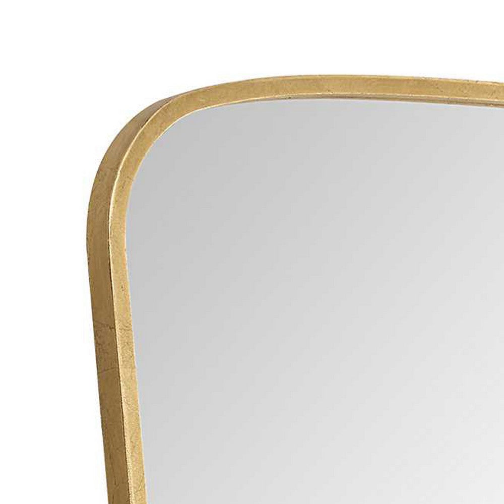 Decorative Wall Mirror | Gold Leaf Trapezoidal Iron Frame | 22x34