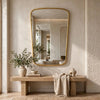 Decorative Wall Mirror | Gold Leaf Trapezoidal Iron Frame | 22x34
