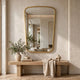 Decorative Wall Mirror | Gold Leaf Trapezoidal Iron Frame | 22x34