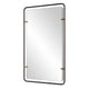 Decorative Wall Mirror | Gold Leaf Accent Tabs | 22x36 Rectangular Frame