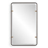 Decorative Wall Mirror | Gold Leaf Accent Tabs | 22x36 Rectangular Frame