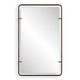 Decorative Wall Mirror | Gold Leaf Accent Tabs | 22x36 Rectangular Frame