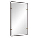 Decorative Wall Mirror | Gold Leaf Accent Tabs | 22x36 Rectangular Frame