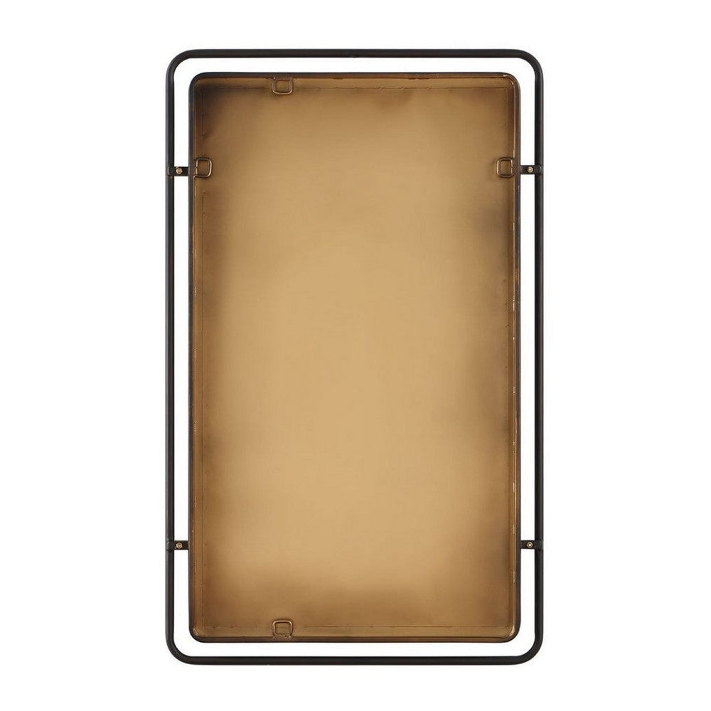 Decorative Wall Mirror | Gold Leaf Accent Tabs | 22x36 Rectangular Frame